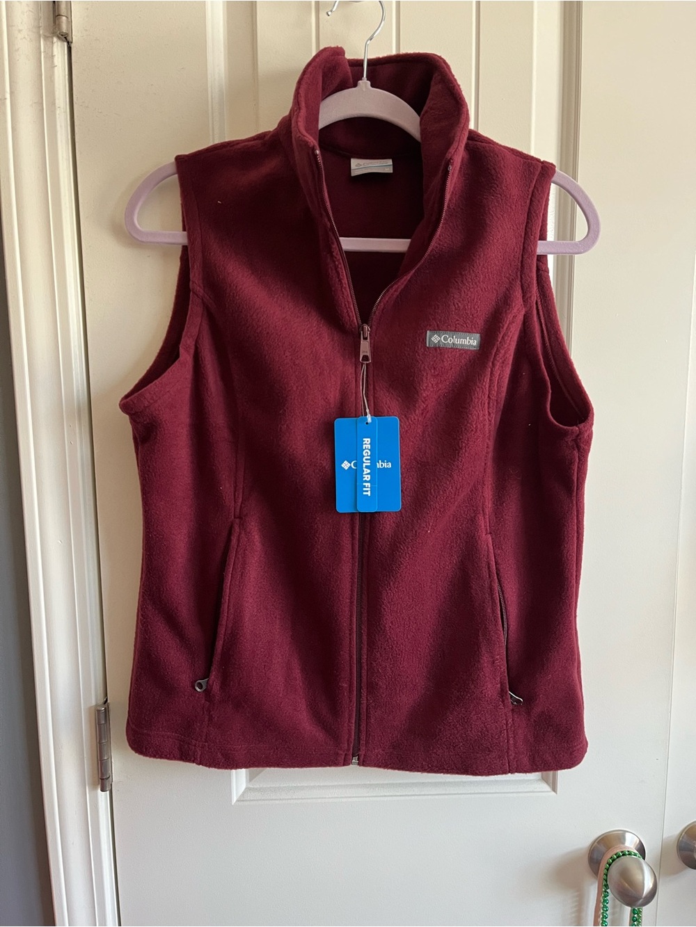 Columbia Men’s Burgundy Fleece Vest - Zip Front